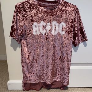 Pink Velvet AC/DC Hi-Low Shirt Size M